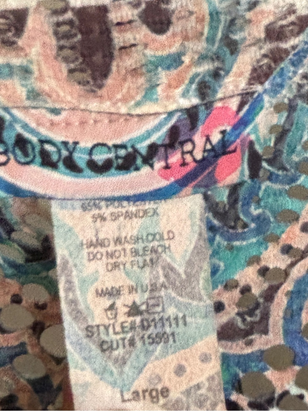 Body Central Mesh Paisley Boho Top Large Festival Y2K - Picture 5 of 5